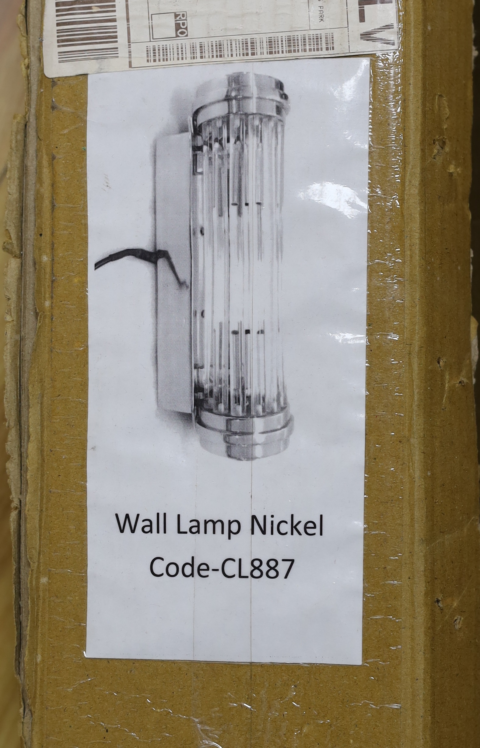 A pair of Art Deco style chrome light fittings